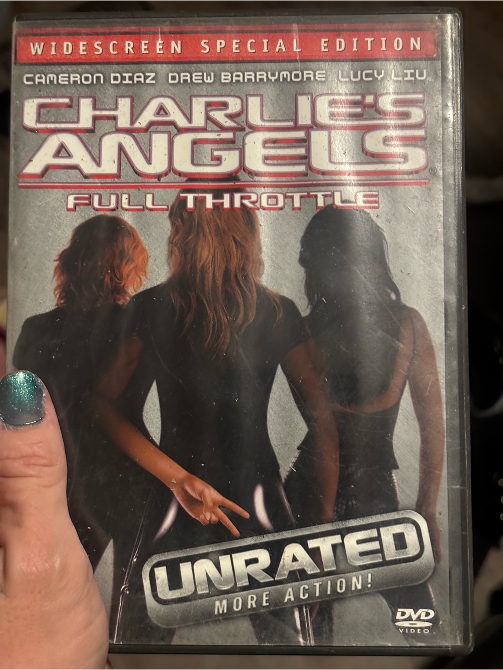 Charlie's Angels: Full Throttle (Unrated) DVD - Metallic Silver & Red Cover